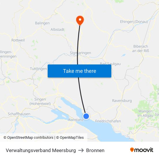 Verwaltungsverband Meersburg to Bronnen map