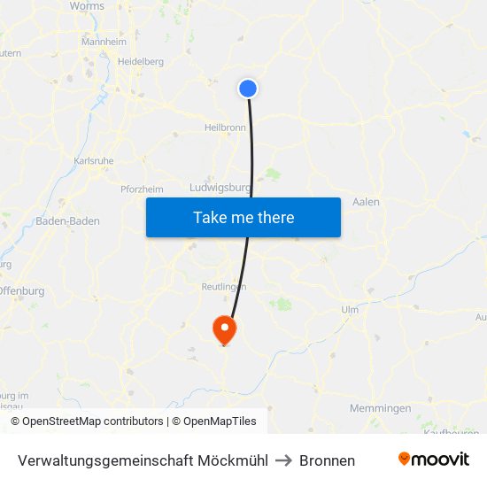 Verwaltungsgemeinschaft Möckmühl to Bronnen map