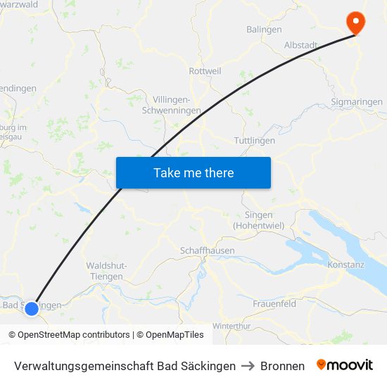 Verwaltungsgemeinschaft Bad Säckingen to Bronnen map