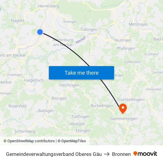 Gemeindeverwaltungsverband Oberes Gäu to Bronnen map