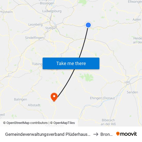 Gemeindeverwaltungsverband Plüderhausen-Urbach to Bronnen map