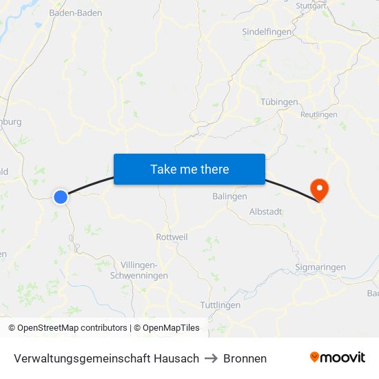 Verwaltungsgemeinschaft Hausach to Bronnen map