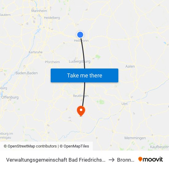 Verwaltungsgemeinschaft Bad Friedrichshall to Bronnen map