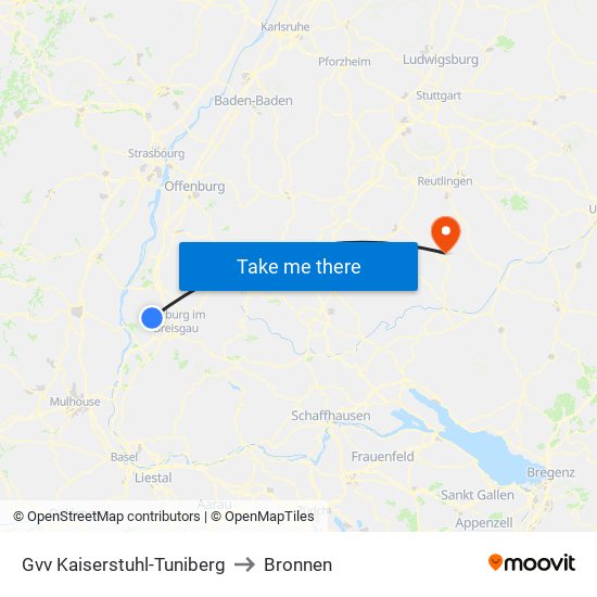 Gvv Kaiserstuhl-Tuniberg to Bronnen map
