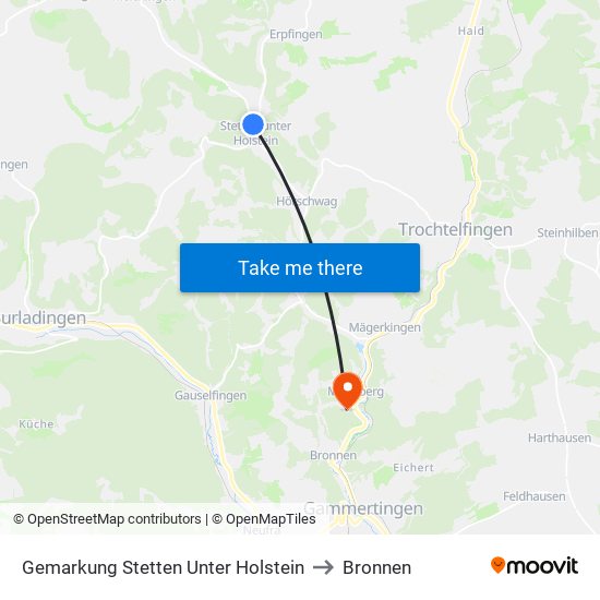 Gemarkung Stetten Unter Holstein to Bronnen map