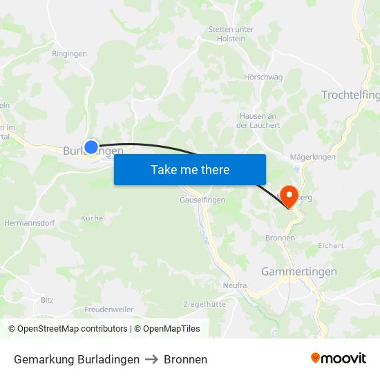 Gemarkung Burladingen to Bronnen map