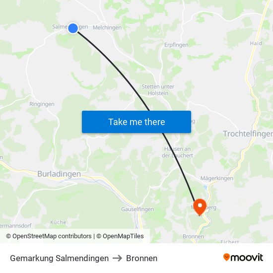 Gemarkung Salmendingen to Bronnen map