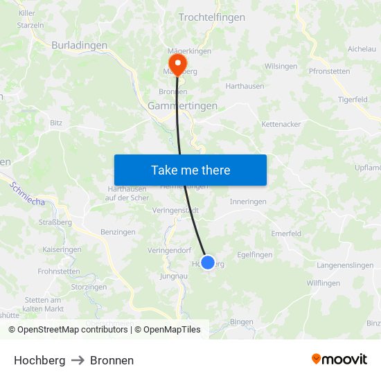 Hochberg to Bronnen map