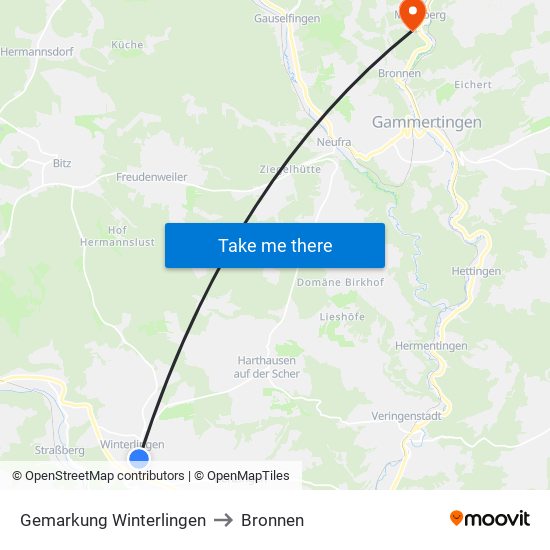 Gemarkung Winterlingen to Bronnen map