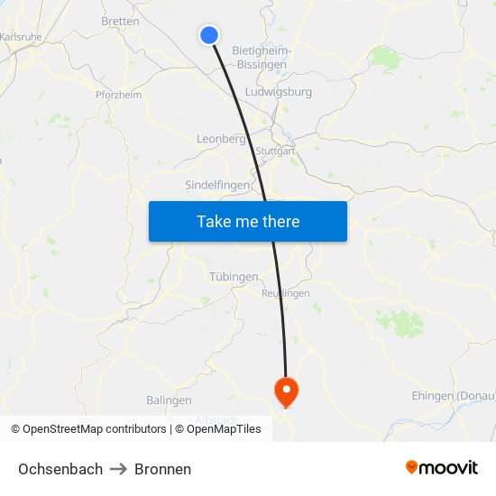 Ochsenbach to Bronnen map
