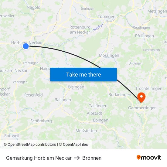 Gemarkung Horb am Neckar to Bronnen map