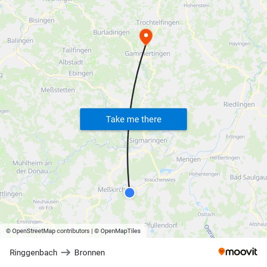 Ringgenbach to Bronnen map