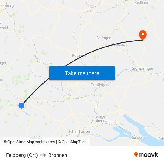 Feldberg (Ort) to Bronnen map