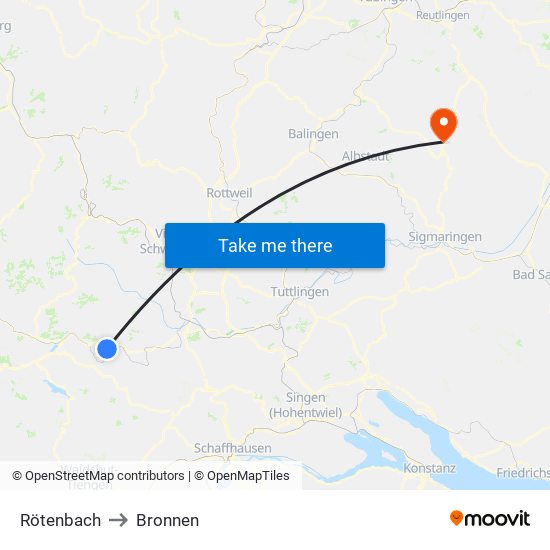 Rötenbach to Bronnen map