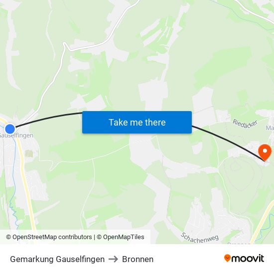 Gemarkung Gauselfingen to Bronnen map