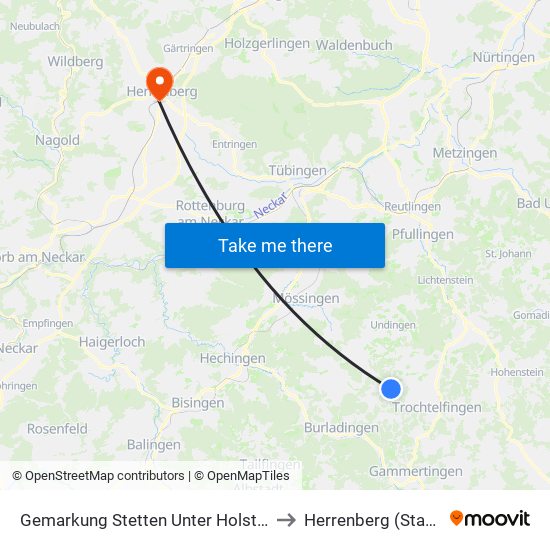 Gemarkung Stetten Unter Holstein to Herrenberg (Stadt) map