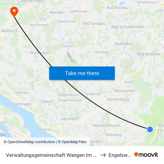 Verwaltungsgemeinschaft Wangen Im Allgäu to Engelswies map