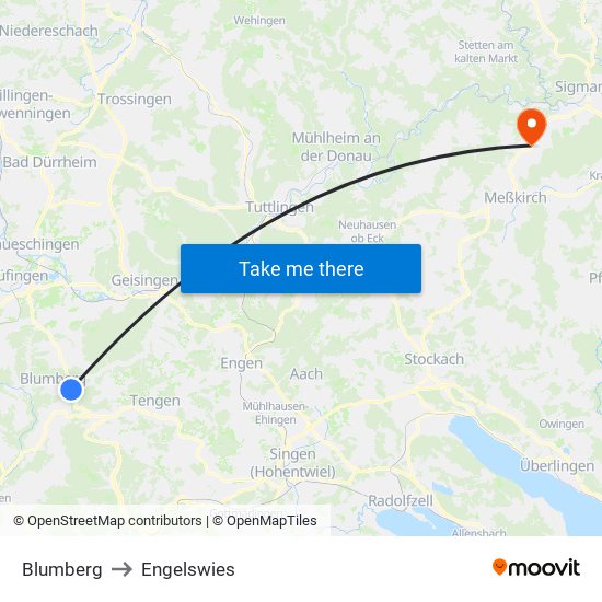 Blumberg to Engelswies map