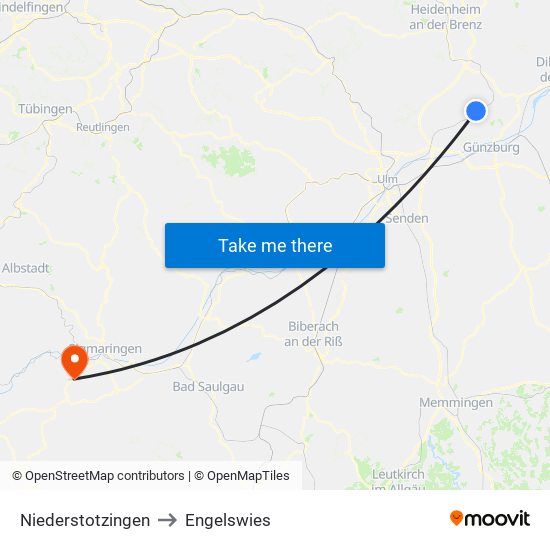 Niederstotzingen to Engelswies map