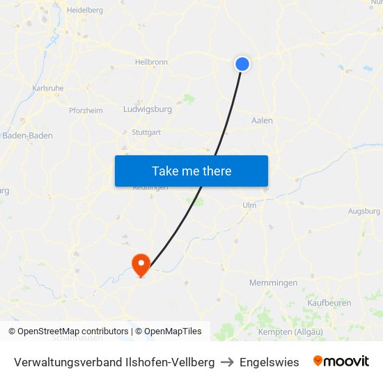 Verwaltungsverband Ilshofen-Vellberg to Engelswies map