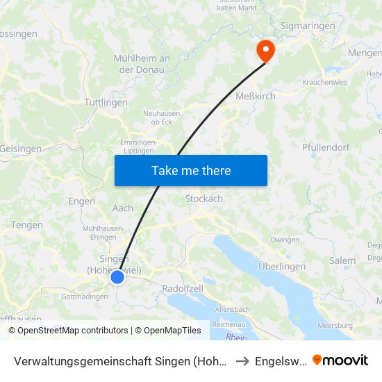 Verwaltungsgemeinschaft Singen (Hohentwiel) to Engelswies map