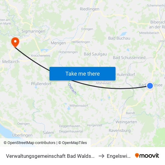 Verwaltungsgemeinschaft Bad Waldsee to Engelswies map