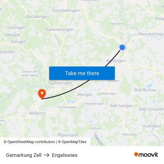 Gemarkung Zell to Engelswies map