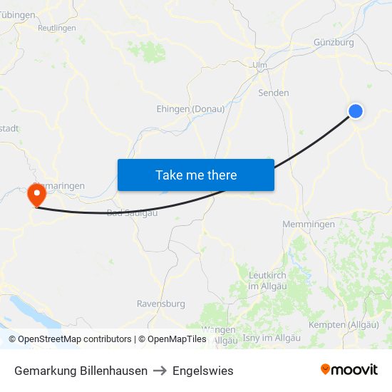 Gemarkung Billenhausen to Engelswies map