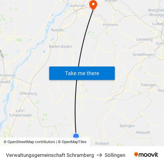 Verwaltungsgemeinschaft Schramberg to Söllingen map