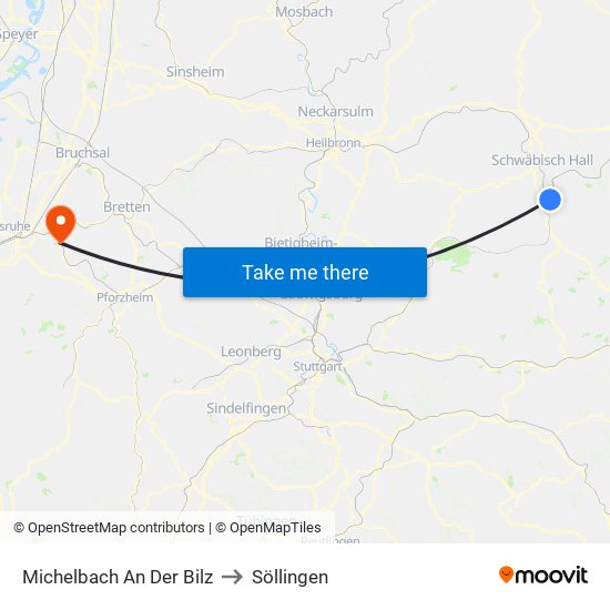 Michelbach An Der Bilz to Söllingen map