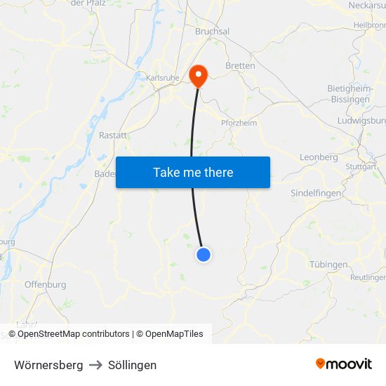 Wörnersberg to Söllingen map