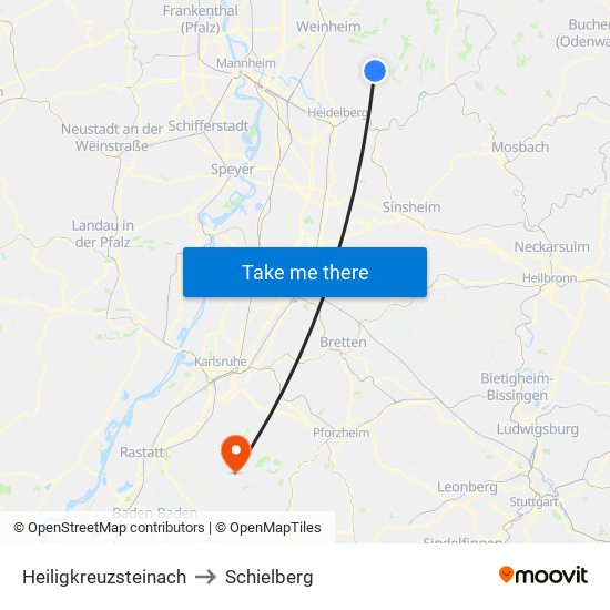 Heiligkreuzsteinach to Schielberg map