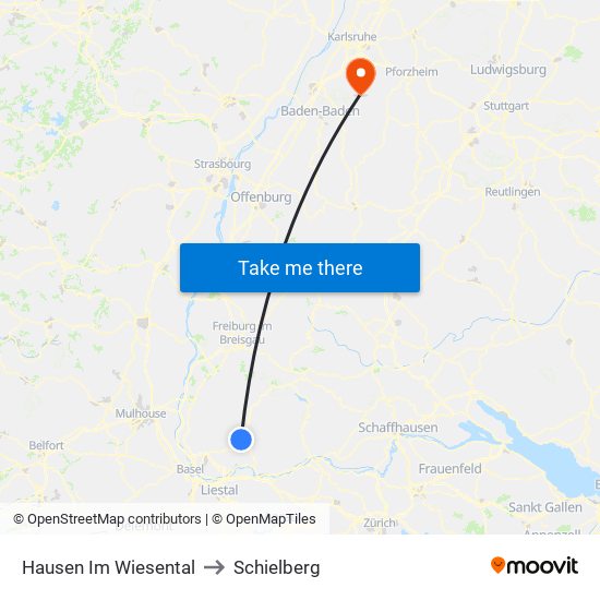 Hausen Im Wiesental to Schielberg map