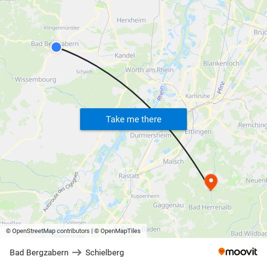 Bad Bergzabern to Schielberg map