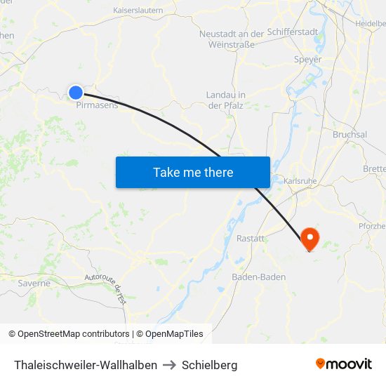 Thaleischweiler-Wallhalben to Schielberg map