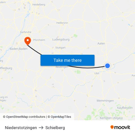 Niederstotzingen to Schielberg map