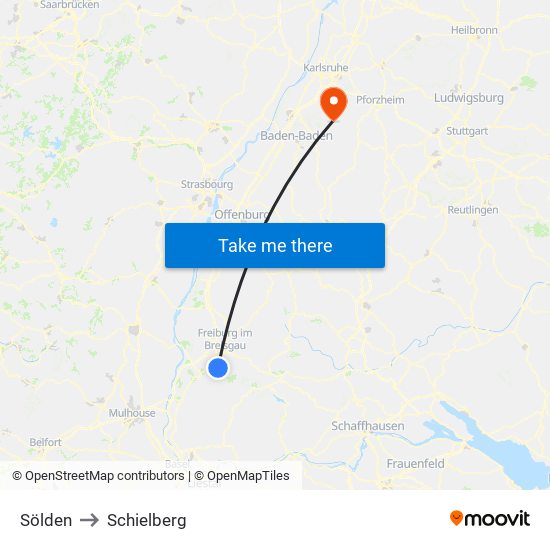 Sölden to Schielberg map