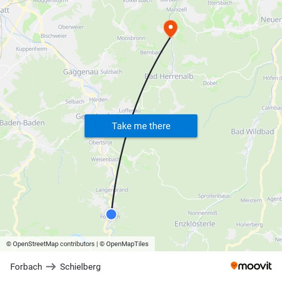 Forbach to Schielberg map