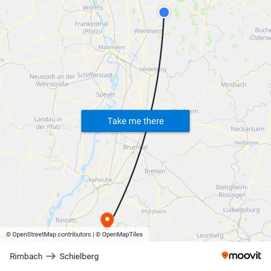 Rimbach to Schielberg map