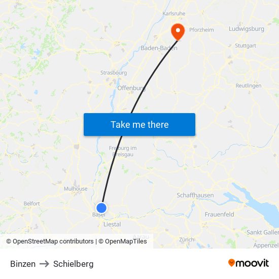 Binzen to Schielberg map