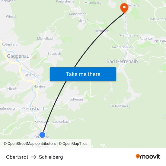 Obertsrot to Schielberg map