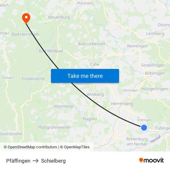 Pfäffingen to Schielberg map