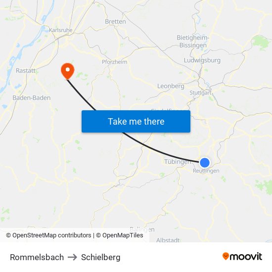 Rommelsbach to Schielberg map