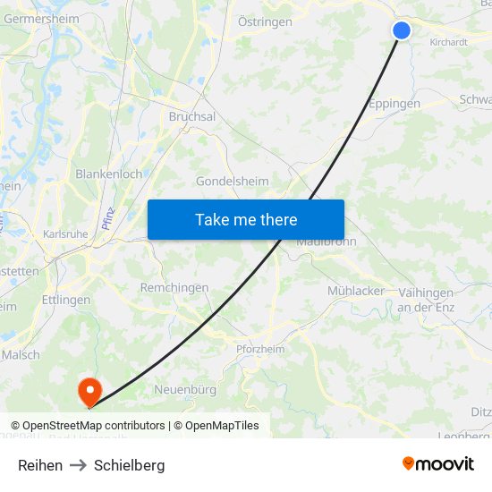 Reihen to Schielberg map