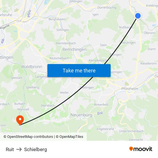 Ruit to Schielberg map