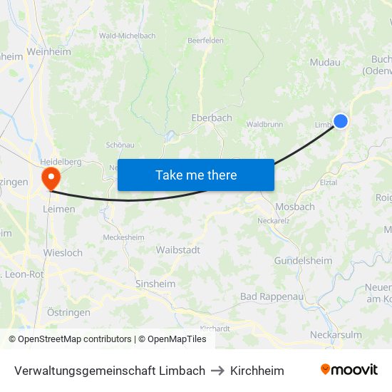 Verwaltungsgemeinschaft Limbach to Kirchheim map