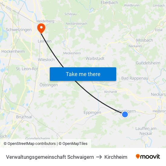 Verwaltungsgemeinschaft Schwaigern to Kirchheim map