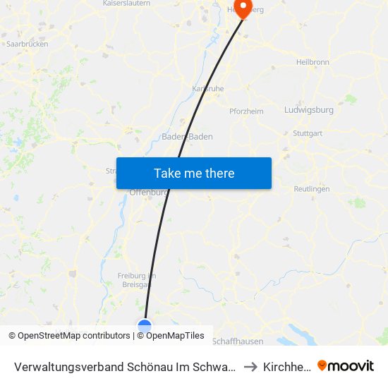 Verwaltungsverband Schönau Im Schwarzwald to Kirchheim map