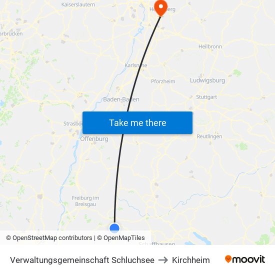 Verwaltungsgemeinschaft Schluchsee to Kirchheim map