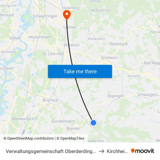 Verwaltungsgemeinschaft Oberderdingen to Kirchheim map